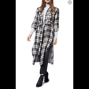 Sanctuary Plaid Adjustable Sleeves Shirtdress